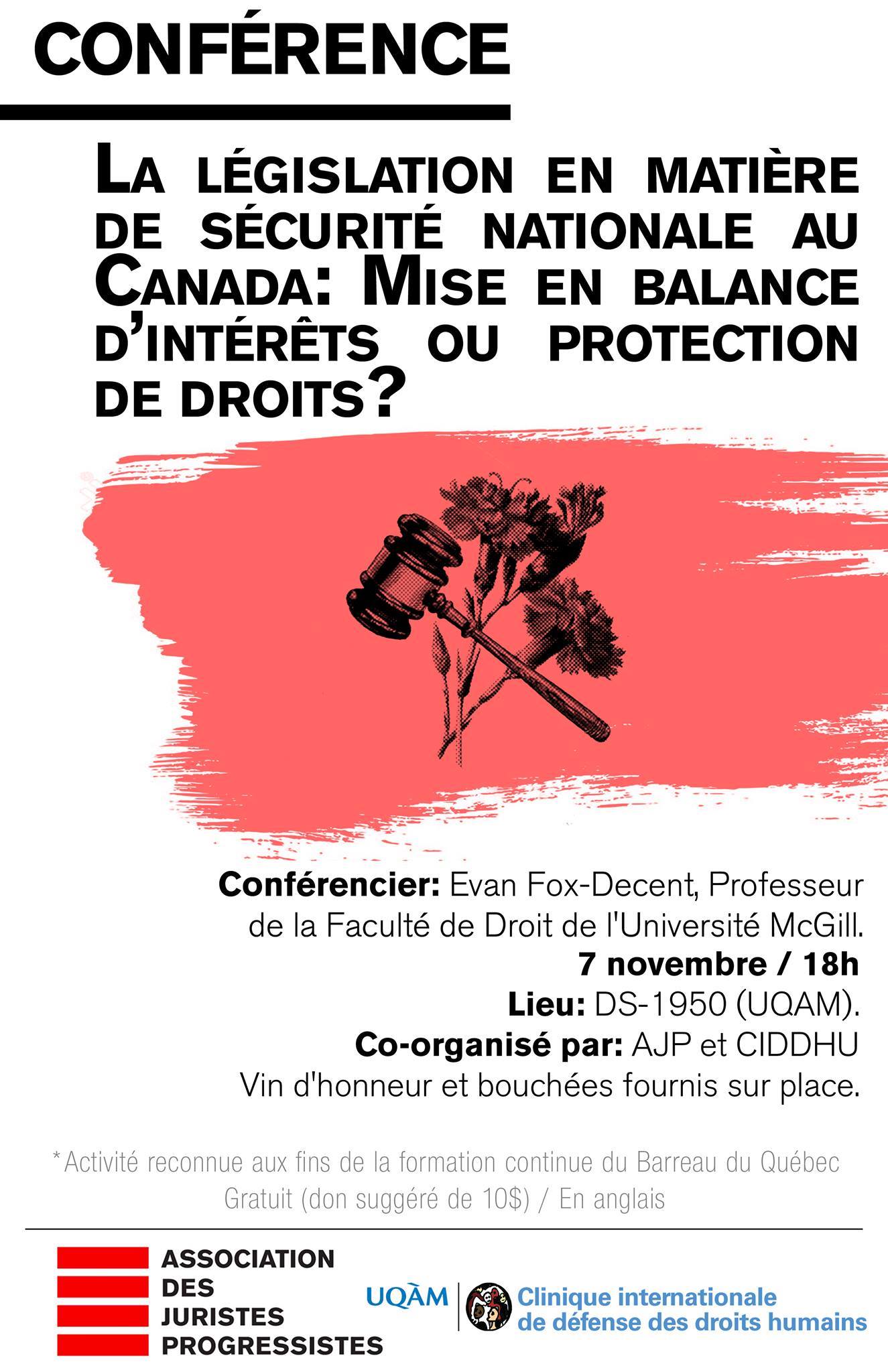 7 novembre 2016 : conférence par Evan Fox-Decent